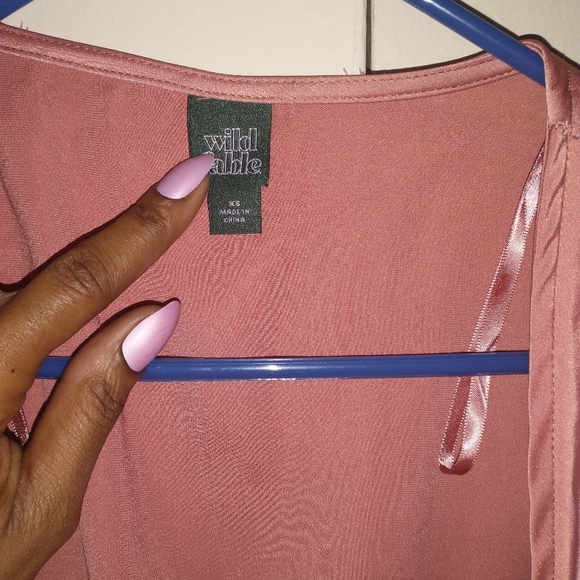 Wild fable women's baby pink peplum top with tie in the front - Picture 5 of 8